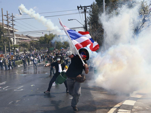 Một cuộc biểu tình ở Thái Lan. Ảnh: AP. Một cuộc biểu tình ở Thái Lan. Ảnh: AP