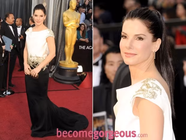 Milla Jovovich tham dự Oscar năm nay với chiếc đầm trắng lộng lẫy, quyến rũ lệch vai của Elie Saab Natalie Portman ấn tượng trong chiếc đầm đỏ chấm bi, mang phong cách cổ điển của Dior Couture. Gwyneth Paltrow đem đến một ấn tượng lạ trong lễ trao giải Oscar năm 2012, bộ đầm và chiếc áo choàng dài tới gót, màu trắng của Tom Ford. Nữ diên viên Sandra Bullock trong thiết kế của Marchesa sự hòa quyện tinh tế của hai màu đen và trắng. Sự tinh tế trên mảng thêu họa tiết tinh sảo là điểm nhấn cho chiếc đầm quyến rũ này. Emma Stone bồng bềnh quyến rũ trong chiếc đầm dài màu hồng đỏ của Giambattista Valli. Vẻ kín đáo Rooney Mara gợi cảm trong chiếc đầm trắng tinh khôi của Couture Givenchy, gợi cảm với đường khoét sâu trước ngực, và chân váy xòe mềm mại. Cameron Diaz duyên dáng trên thảm đỏ lễ trao giải Oscar năm 2012, trong một chiếc đầm Gucci tuyệt đẹp. Penelope Cruz quyến rũ trong chiếc đầm trễ vai của Armani. Nét đẹp sang trọng mang hơi hướng của vẻ cổ điển.