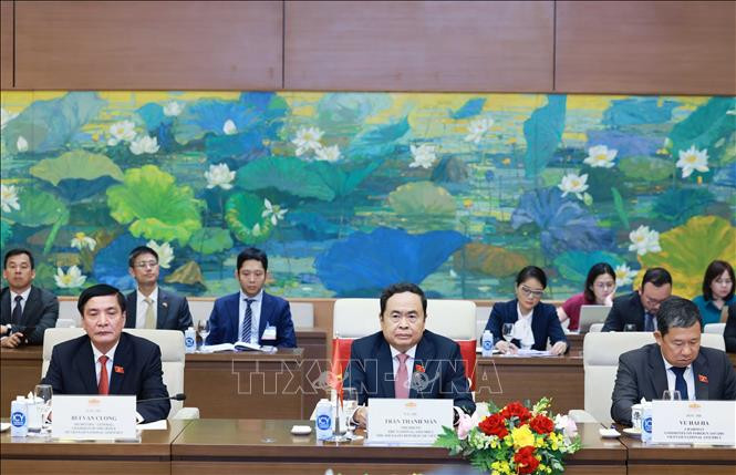 Chủ tịch Quốc hội Trần Thanh Mẫn phát biểu tại cuộc hội kiến Tổng thống Guinea-Bissau Umaro Sissoco Embaló. Ảnh: Thống Nhất/TTXVN. Chủ tịch Quốc hội Trần Thanh Mẫn phát biểu tại cuộc hội kiến Tổng thống Guinea-Bissau Umaro Sissoco Embaló. Ảnh: Thống Nhất/TTXVN.