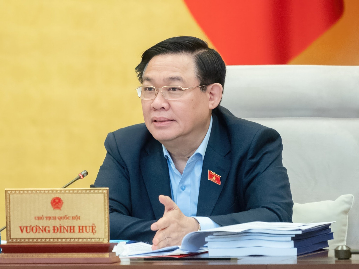 Chủ tịch Quốc hội Vương Đình Huệ phát biểu tại phiên họp (Ảnh: QH). Chủ tịch Quốc hội Vương Đình Huệ phát biểu tại phiên họp (Ảnh: QH).