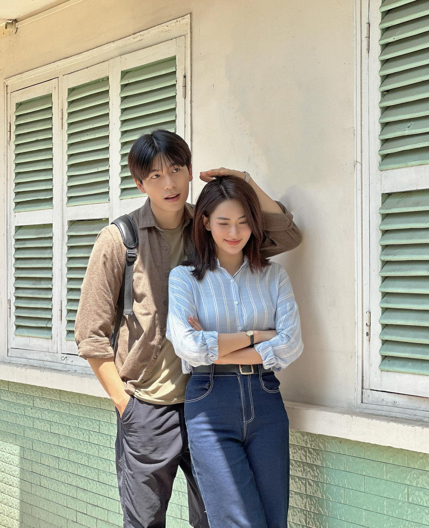 Quốc Anh luôn tạo được sự chênh lệch chiều cao lý tưởng với bạn diễn nữ.