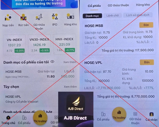 Ứng dụng giả mạo.