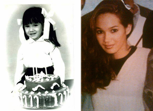 Cô con gái Katerina Grollova hồi bé và trong một bức ảnh năm 2012. Ảnh: FB