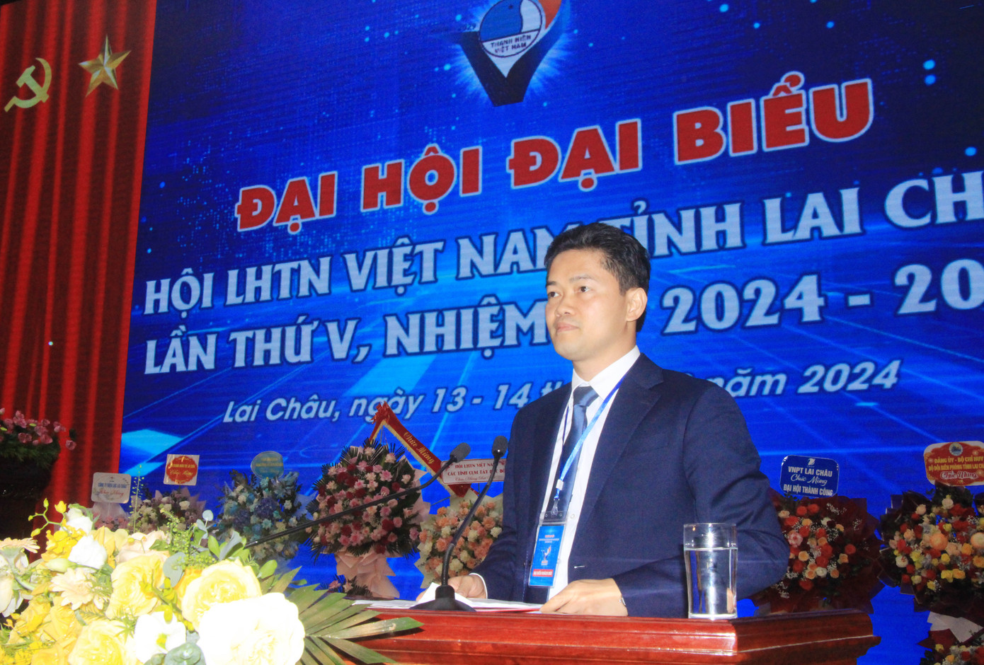 Ủy viên dự khuyết Trung ương Đảng, Phó Bí thư Thường trực Tỉnh ủy Lai Châu Vũ Mạnh Hà phát biểu chỉ đạo Đại hội.