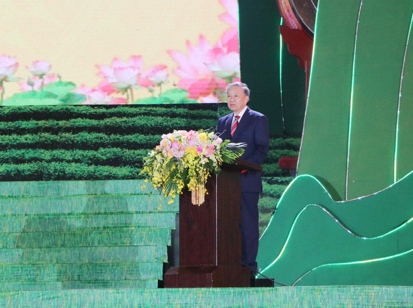 Bộ trưởng Bộ Công an Tô Lâm phát biểu tại lễ kỷ niệm.