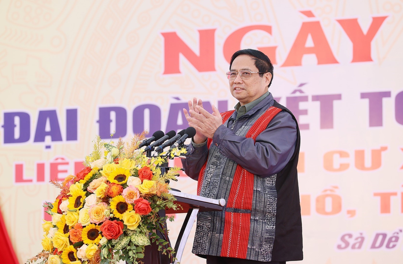 Thủ tướng Phạm Minh Chính phát biểu tại ngày hội. (Ảnh: Dương Giang/TTXVN)