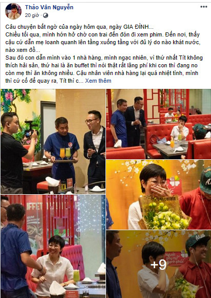 MC Thảo Vân bật khóc trước món quà bố mẹ Công Lý tặng trong ngày Gia đình ảnh 1