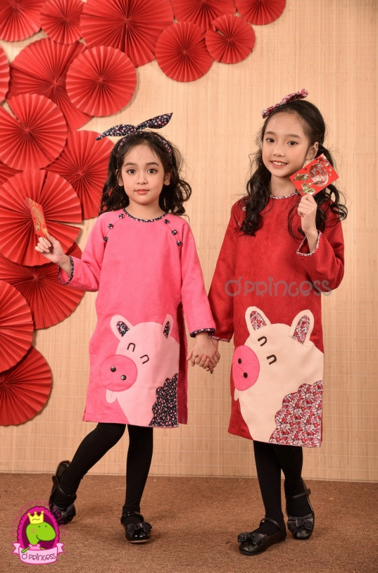 Áo dài con ỉn cho bé yêu dịp tết kỷ hợi 2019 ảnh 8