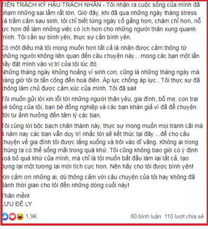 Sau 4 năm, Lưu Đê Ly bất ngờ nói về scandal cướp chồng, mong được cảm thông ảnh 5