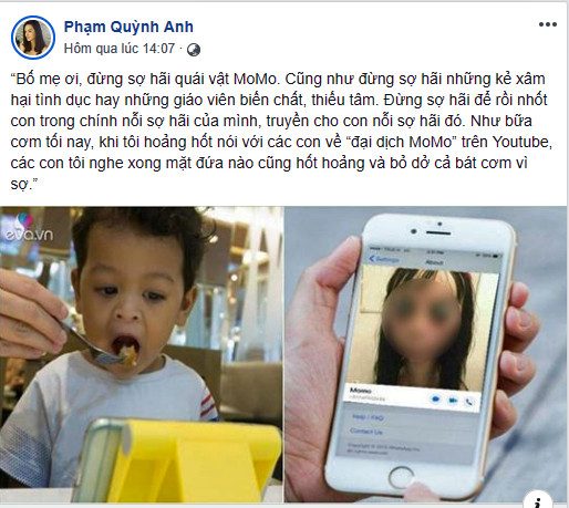 Sao Việt đồng loạt lên tiếng về 'Quái vật Momo' trên Youtube khiến trẻ tự tử ảnh 5