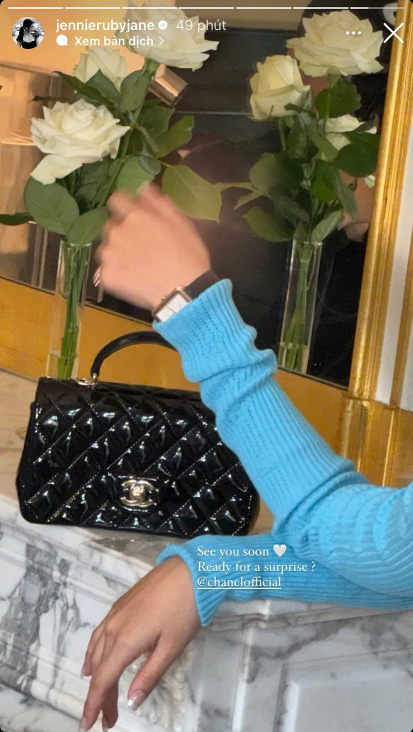 Jennie úp mở tạo hình trên Story Instagram, đồng thời hứa hẹn đem đến điều bất ngờ.