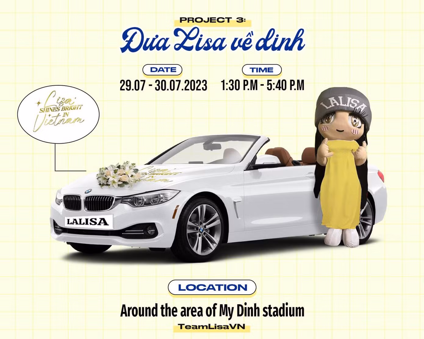 Dự án "đưa Lisa về dinh" bằng 3 chiếc BMW của fan em út BLACKPINK.