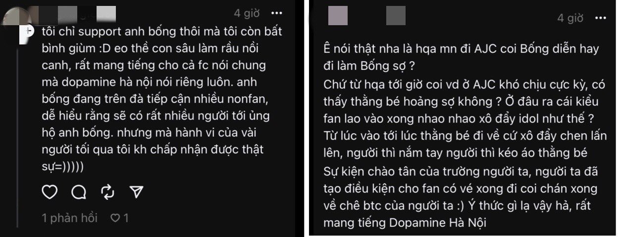 Không chỉ bị sinh viên trường khiển trách, những người hâm mộ trên còn phải nhận vô số lời phê phán từ chính fandom mình vì làm ảnh hưởng đến các nghệ sĩ và khán giả khác.