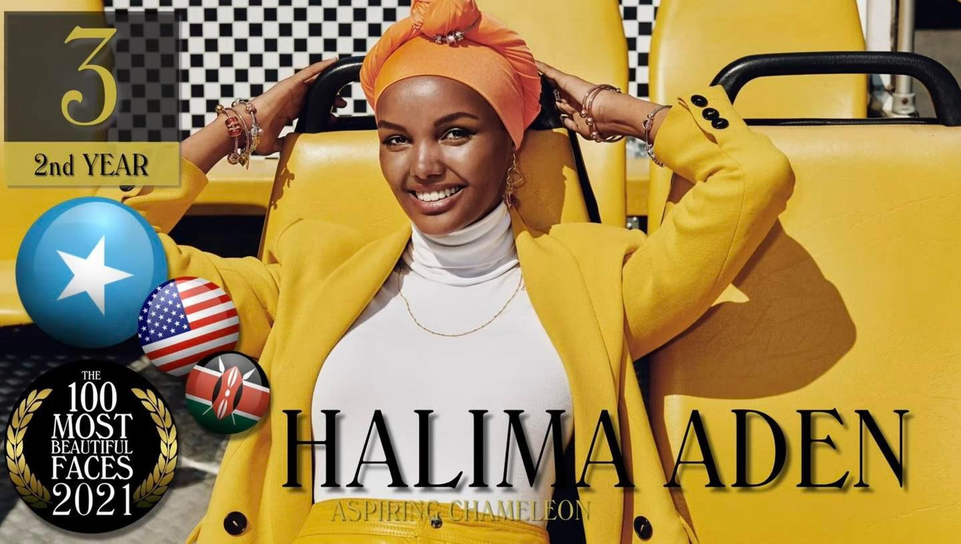 Đứng thứ 3 là Halima Aden - siêu mẫu người Mỹ gốc Somali. Đứng thứ 3 là Halima Aden - siêu mẫu người Mỹ gốc Somali.