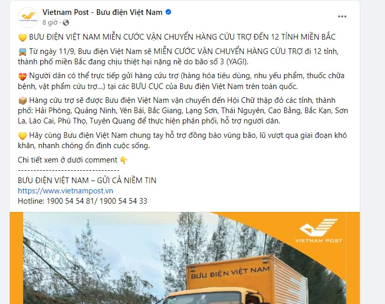 Bài đăng thông báo của Bưu điện Việt Nam đang được nhiều người chia sẻ. Bài đăng thông báo của Bưu điện Việt Nam đang được nhiều người chia sẻ.