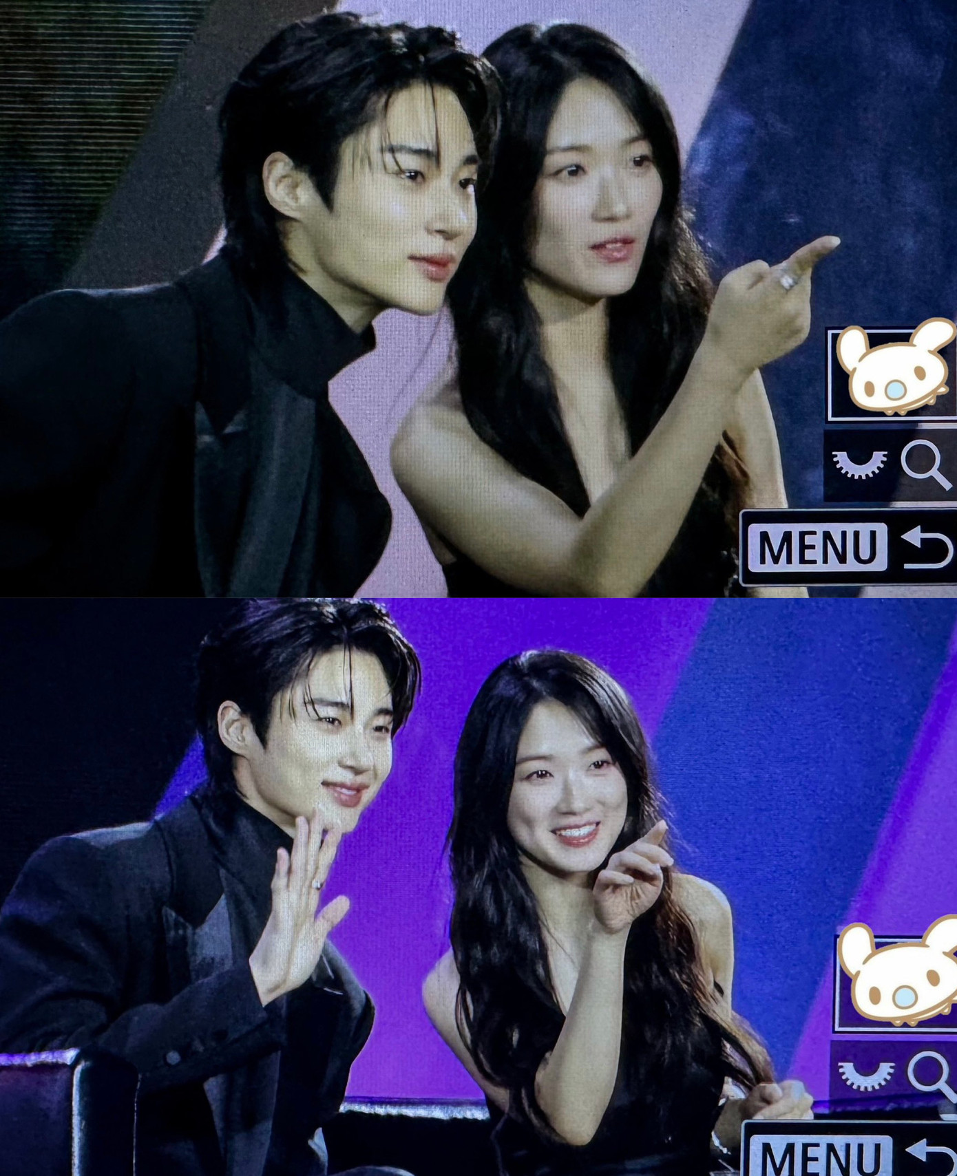 Byeon Woo Seok và Kim Hye Yoon cũng tranh thủ tương tác với người hâm mộ từ khu vực ghế chờ. AAA 2024 trở thành dịp để fan tha hồ "ăn đường" từ OTP WooHye. Byeon Woo Seok và Kim Hye Yoon cũng tranh thủ tương tác với người hâm mộ từ khu vực ghế chờ. AAA 2024 trở thành dịp để fan tha hồ "ăn đường" từ OTP WooHye.