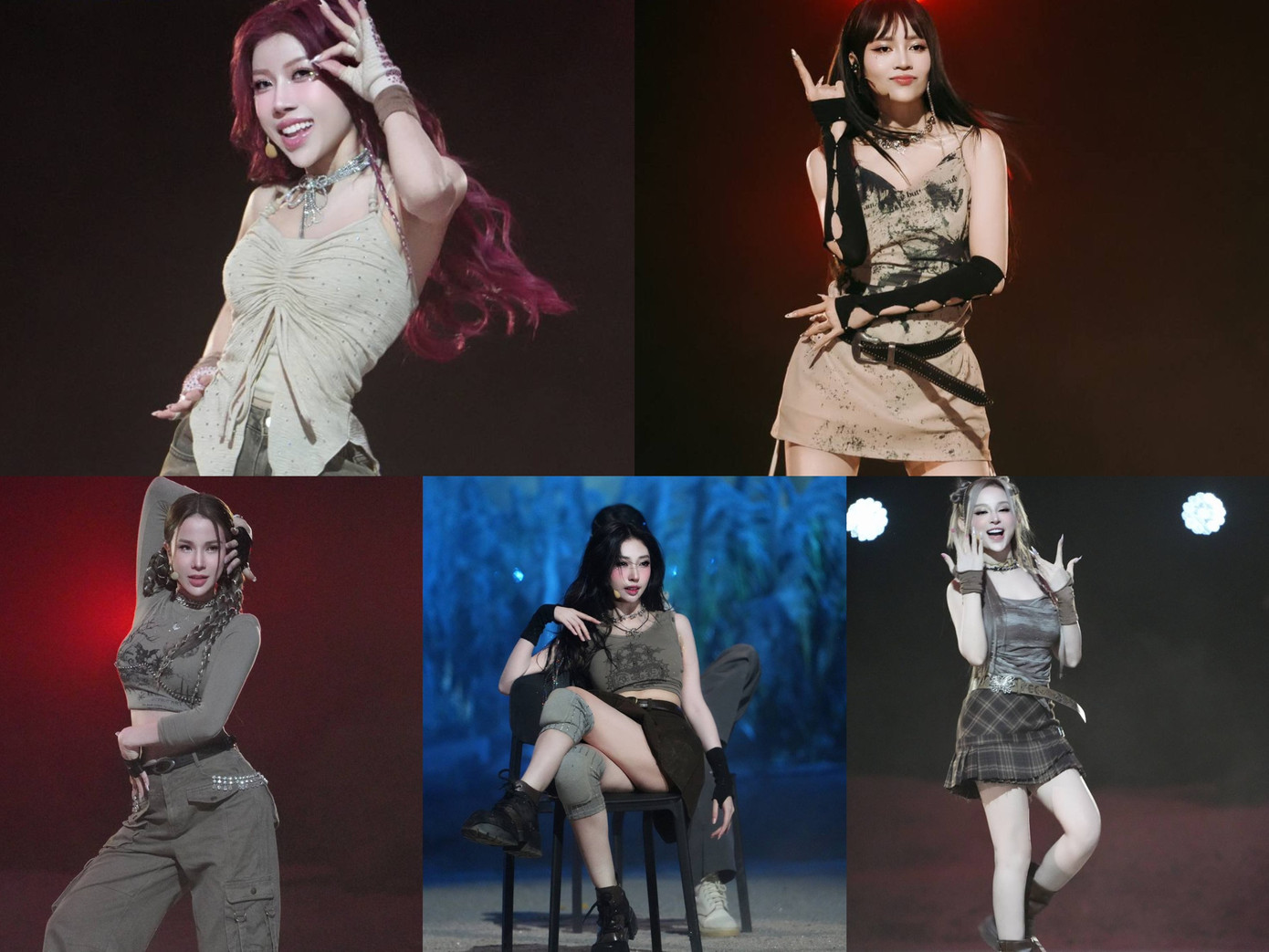 Cận cảnh trang phục của các thành viên khi đã được điều chỉnh lại chỉ trong 4 tiếng đồng hồ trước khi lên sân khấu. Cận cảnh trang phục của các thành viên khi đã được điều chỉnh lại chỉ trong 4 tiếng đồng hồ trước khi lên sân khấu.