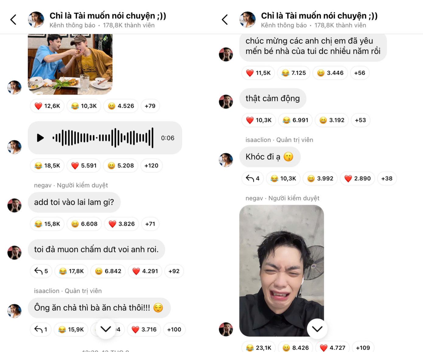 "Miếng"của Isaac và Negav xuất hiện ở muôn nơi, broadcast cũng không thể bỏ lỡ. Thỉnh thoảng, Negav lại được thêm vào kênh thông báo của người anh để "tấu hề". "Miếng"của Isaac và Negav xuất hiện ở muôn nơi, broadcast cũng không thể bỏ lỡ. Thỉnh thoảng, Negav lại được thêm vào kênh thông báo của người anh để "tấu hề".