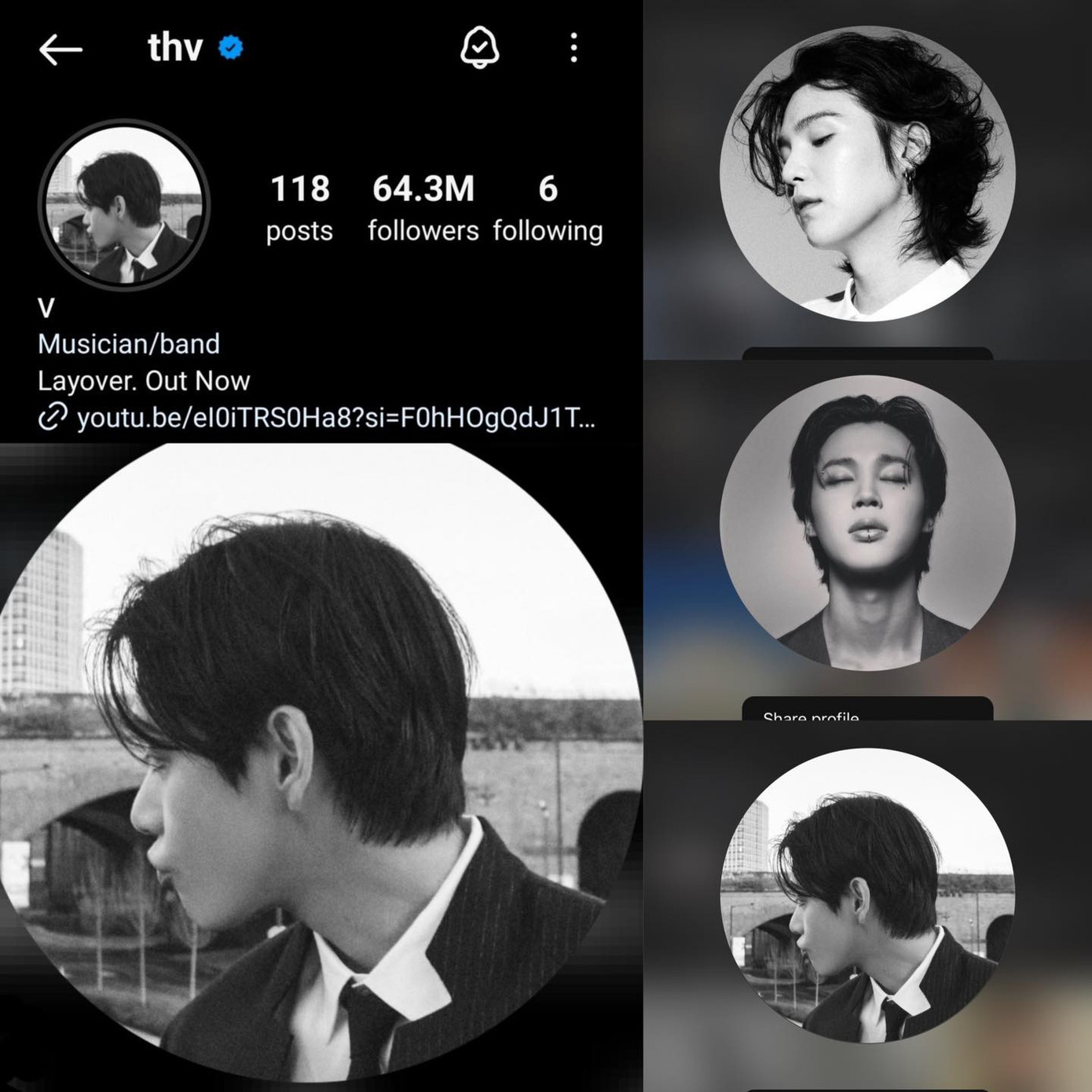 Không chỉ V, Suga và Jimin hiện cũng để avatar đen trắng. Không chỉ V, Suga và Jimin hiện cũng để avatar đen trắng.