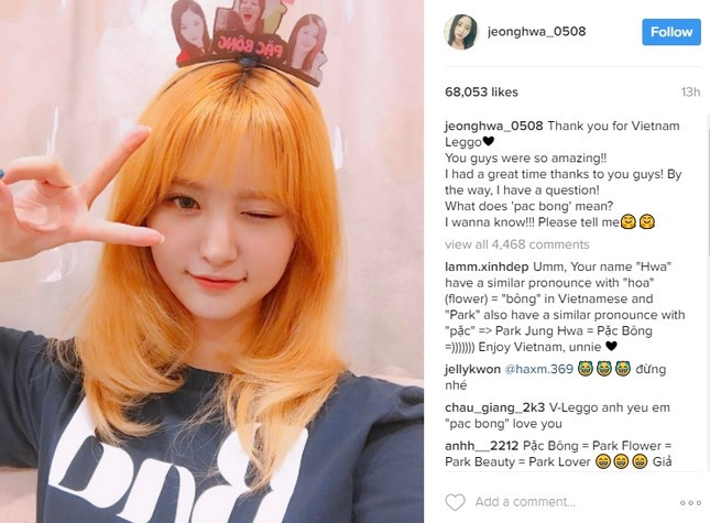 Hani và Junghwa đã từng đăng bài trên Instagram cá nhân để hỏi các fan tại sao lại có biệt danh "Hói ca" và "Pặc Bông". Hani và Junghwa đã từng đăng bài trên Instagram cá nhân để hỏi các fan tại sao lại có biệt danh "Hói ca" và "Pặc Bông".