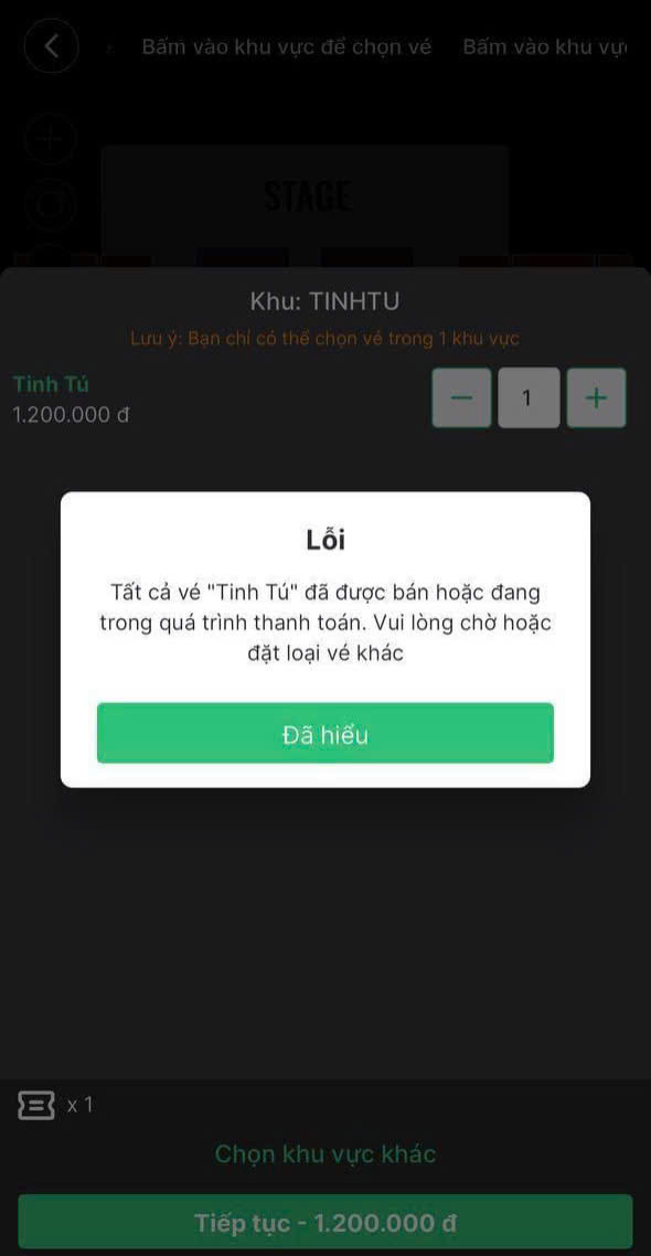 Do lượng truy cập quá lớn mà khi mua hàng trên Ticketbox còn xuất hiện lỗi. Do lượng truy cập quá lớn mà khi mua hàng trên Ticketbox còn xuất hiện lỗi.