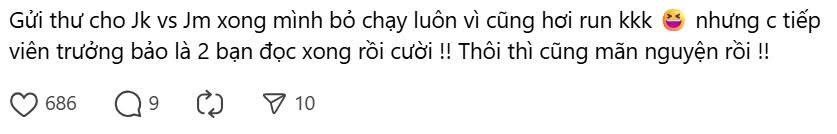 Chủ tài khoản chia sẻ khoảnh khắc trao tận tay bức thư cho hai thành viên nhóm BTS.