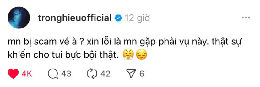 Nam nghệ sĩ bày tỏ bức xúc khi khán giả bị lừa bởi các đối tượng xấu.