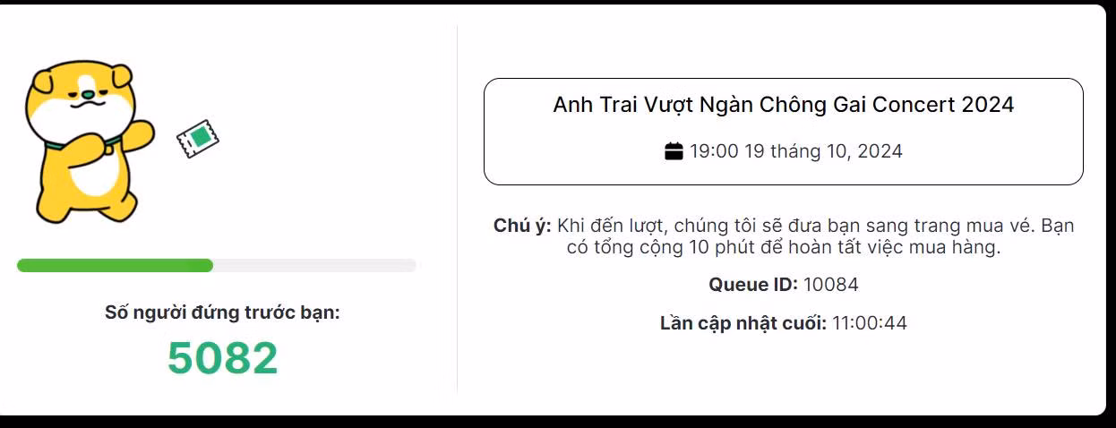 Khán giả "kêu trời" vì chỉ vào chậm thời gian mở bán đúng 1 phút đã phải xếp sau 5.000 người.