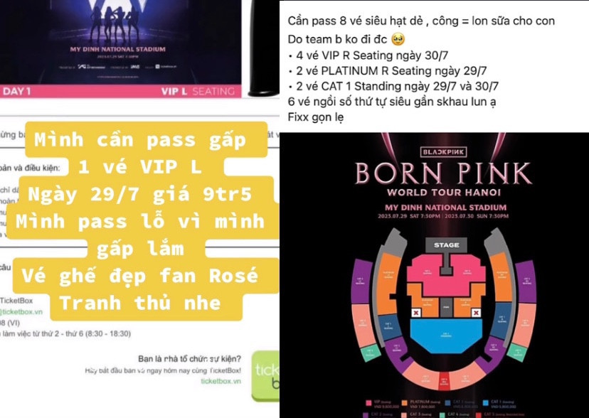 Những bài đăng bán vé vẫn xuất hiện dày đặc trên các hội nhóm.