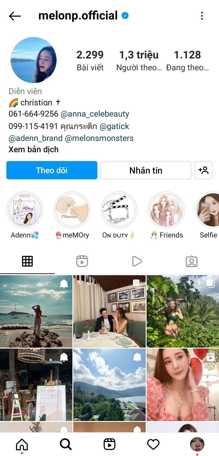 Tài khoản Instagram hiện tại của nữ diễn viên sau khi mất tích. Cư dân mạng đặt ra câu hỏi: “Ai đã xoá những bài đăng kia giữa lúc Tangmo gặp nạn?”. Tài khoản Instagram hiện tại của nữ diễn viên sau khi mất tích. Cư dân mạng đặt ra câu hỏi: “Ai đã xoá những bài đăng kia giữa lúc Tangmo gặp nạn?”.