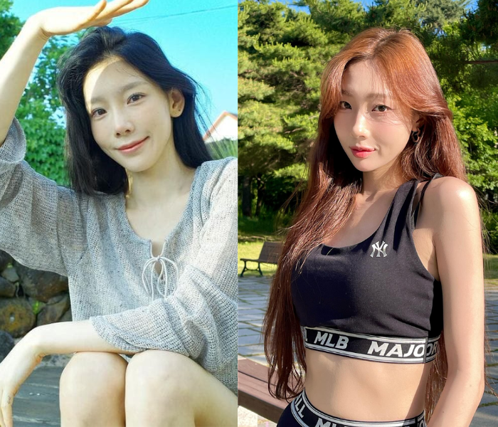 Nét mặt Yuna có nhiều điểm giống đến bất ngờ với Taeyeon (ảnh trái). Nét mặt Yuna có nhiều điểm giống đến bất ngờ với Taeyeon (ảnh trái).