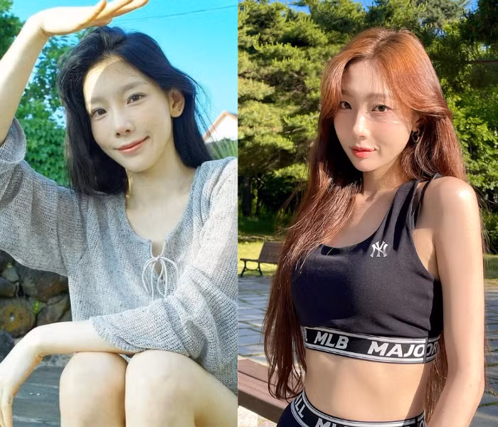 Nét mặt Yuna có nhiều điểm giống đến bất ngờ với Taeyeon (ảnh trái).