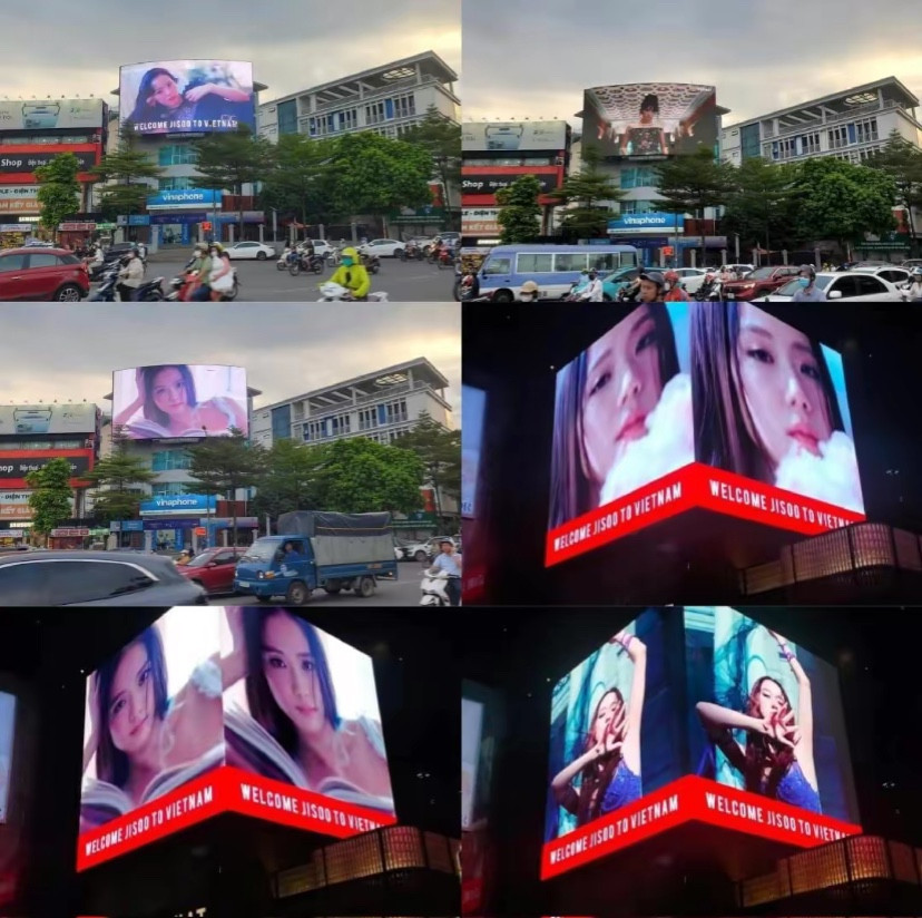 Màn hình LED của Jisoo ở khu vực Landmark 81 (TP.HCM) và Ô Chợ Dừa (Hà Nội). Màn hình LED của Jisoo ở khu vực Landmark 81 (TP.HCM) và Ô Chợ Dừa (Hà Nội).