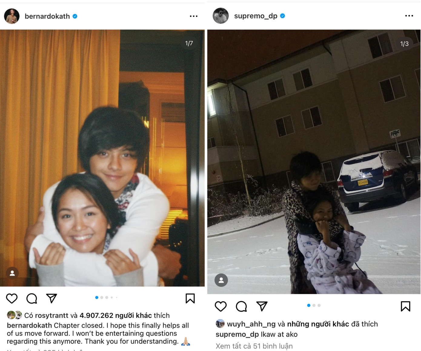 Cặp đôi đăng thông báo chia tay thông qua trang Instagram cá nhân. Cặp đôi đăng thông báo chia tay thông qua trang Instagram cá nhân.