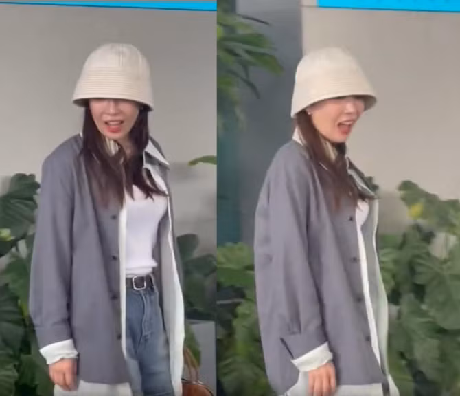 BoA trong trang phục giản dị tại sân bay, cô liên tục vẫy tay chào người hâm mộ.