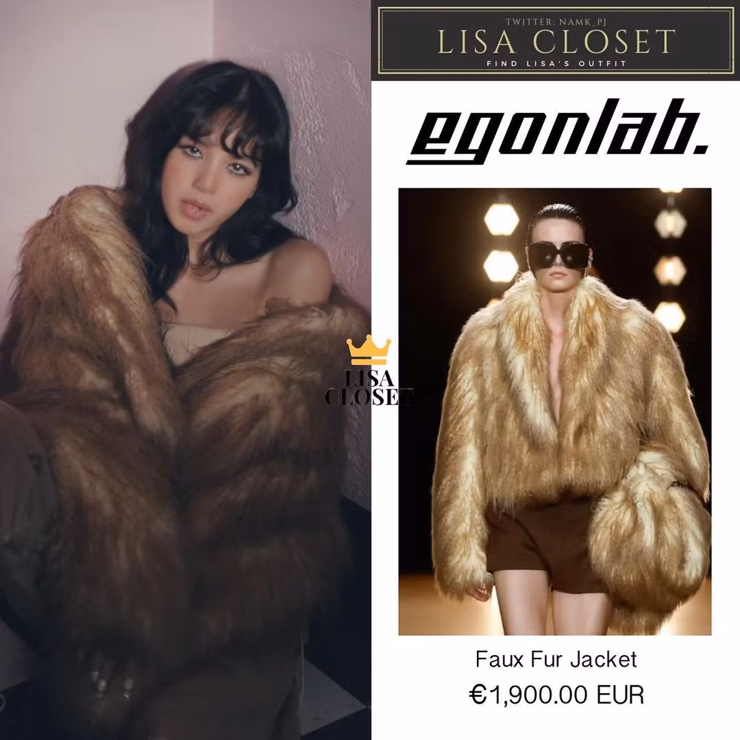 Chiếc áo lông EgonLab điểm xuyết cho nét sang trọng, quý phái của Lisa có giá rơi vào tầm 52 triệu đồng.