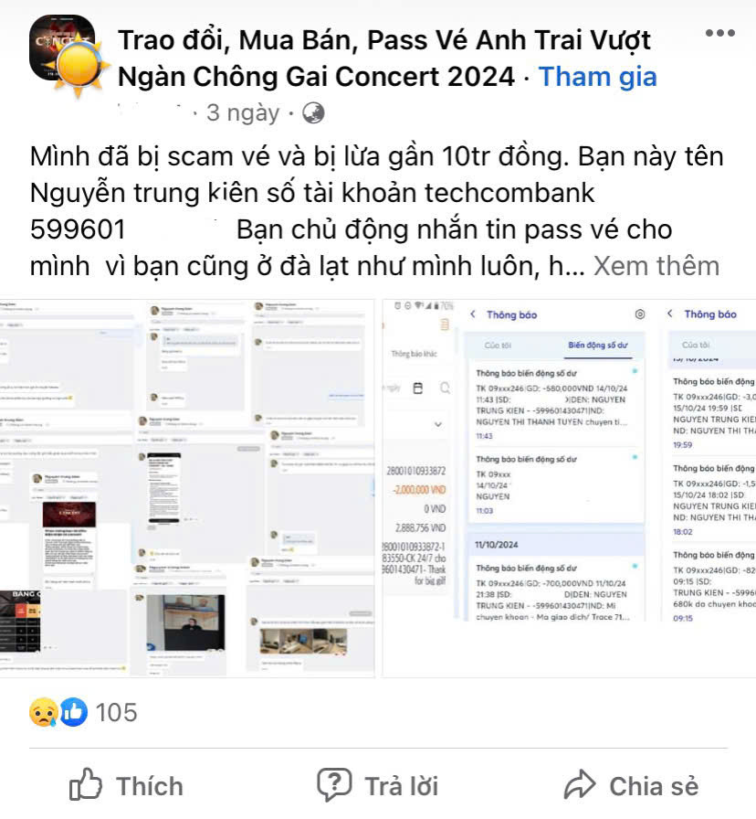 Người hâm mộ than trời khi bị lừa mất hàng triệu đồng vì mua vé từ các đối tượng xấu.