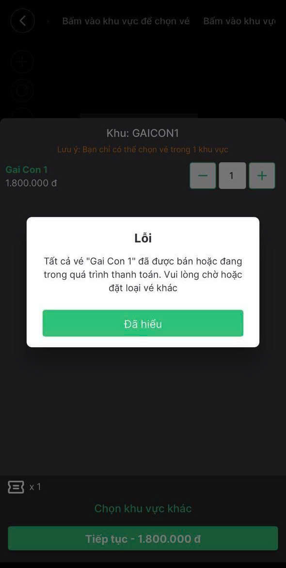 Do lượng truy cập quá lớn mà khi mua hàng trên Ticketbox còn xuất hiện lỗi. Do lượng truy cập quá lớn mà khi mua hàng trên Ticketbox còn xuất hiện lỗi.