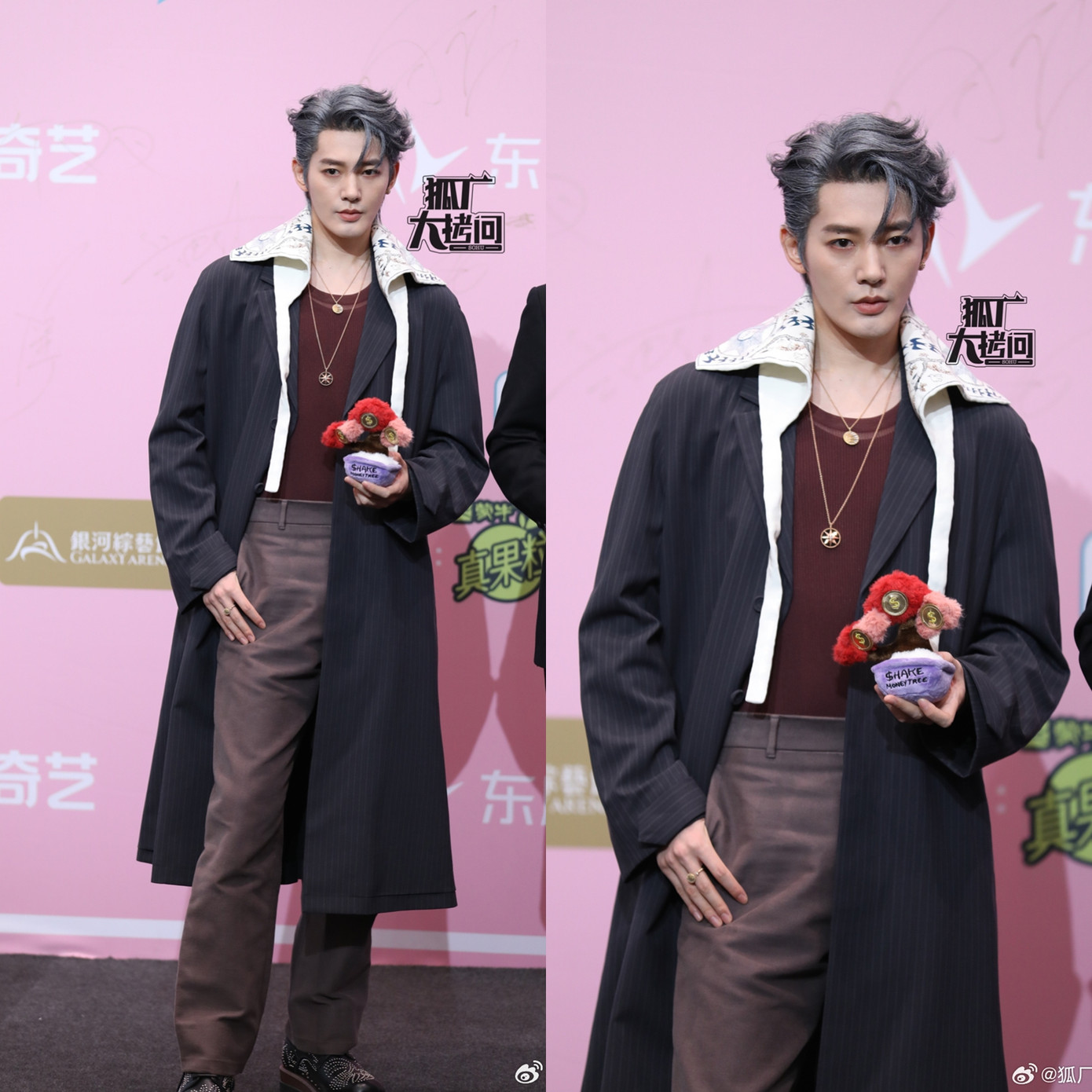 Đặng Vi khiến dân tình đổ gục trước vẻ ngoài siêu thực với mái tóc xám khói nổi bật. Thần thái cực ngầu của nam diễn viên khiến các fangirl càng thêm yêu thích.