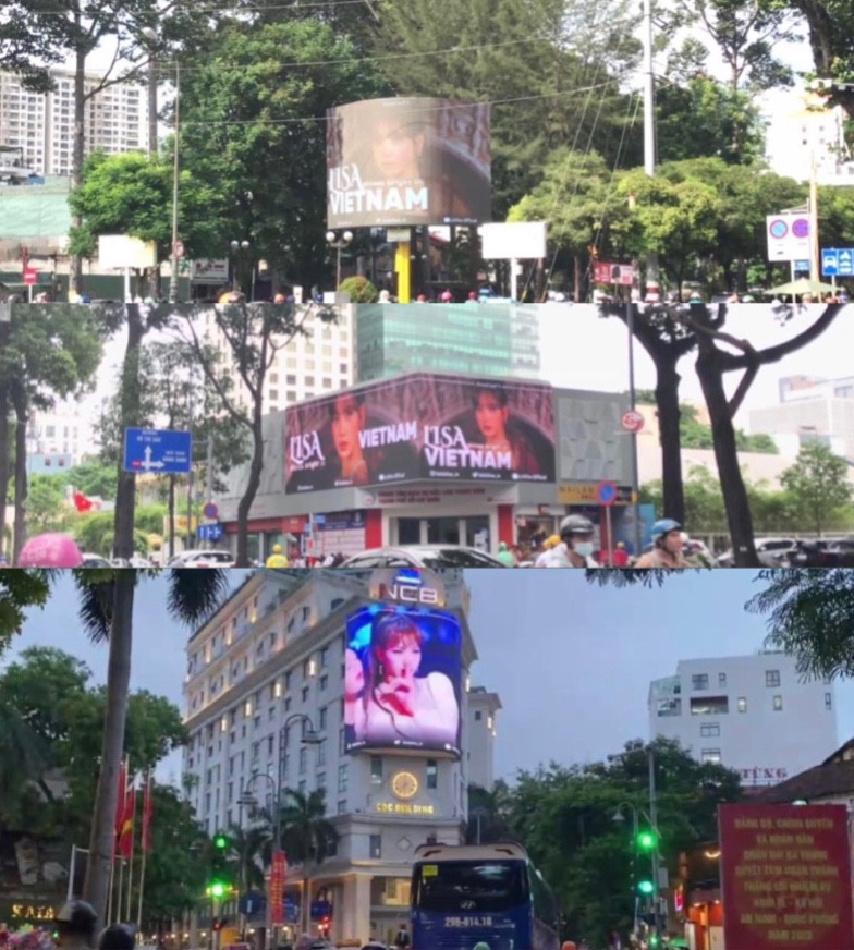 Màn hình do fan Lisa chuẩn bị cũng đã có mặt ở những vị trí đắc địa, đông người qua lại. Màn hình do fan Lisa chuẩn bị cũng đã có mặt ở những vị trí đắc địa, đông người qua lại.