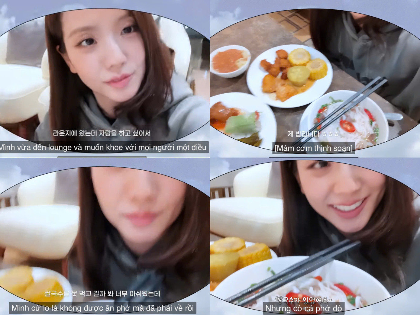 Jisoo hào hứng khoe được ăn phở.