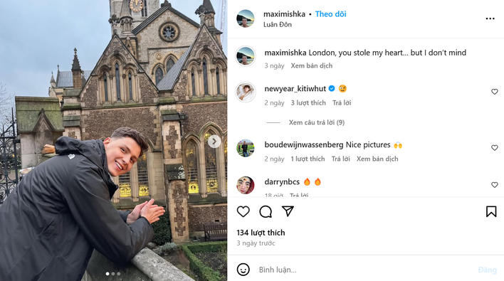 Newyear cũng không ngần ngại tương tác trong bài đăng của anh chàng.