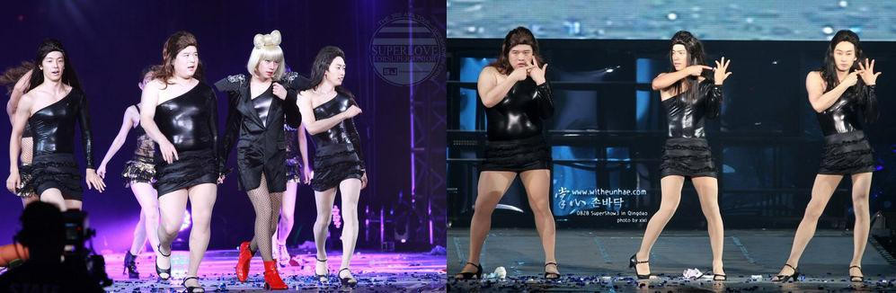 Ngoài âm nhạc bùng nổ, những trò đùa hay sân khấu giả gái tinh nghịch của SUPER JUNIOR chưa bao giờ nhàm chán và thiếu ấn tượng với fan. - Ảnh: DeviantArt