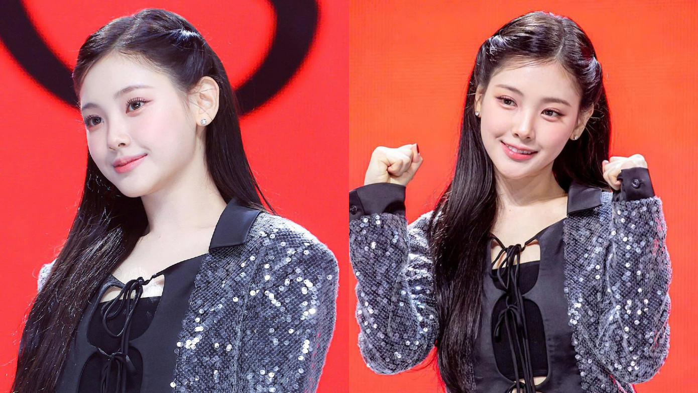 Yihyun tại buổi họp báo ra mắt gây sốt khắp cõi mạng.