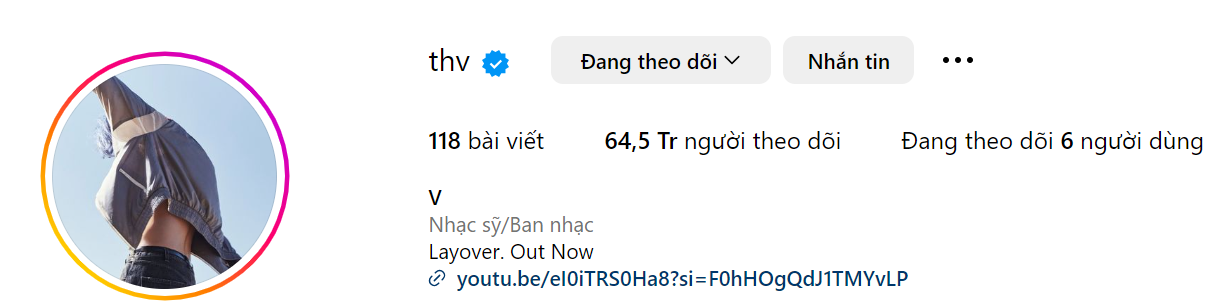 Ảnh đại diện mới của V. Ảnh đại diện mới của V.