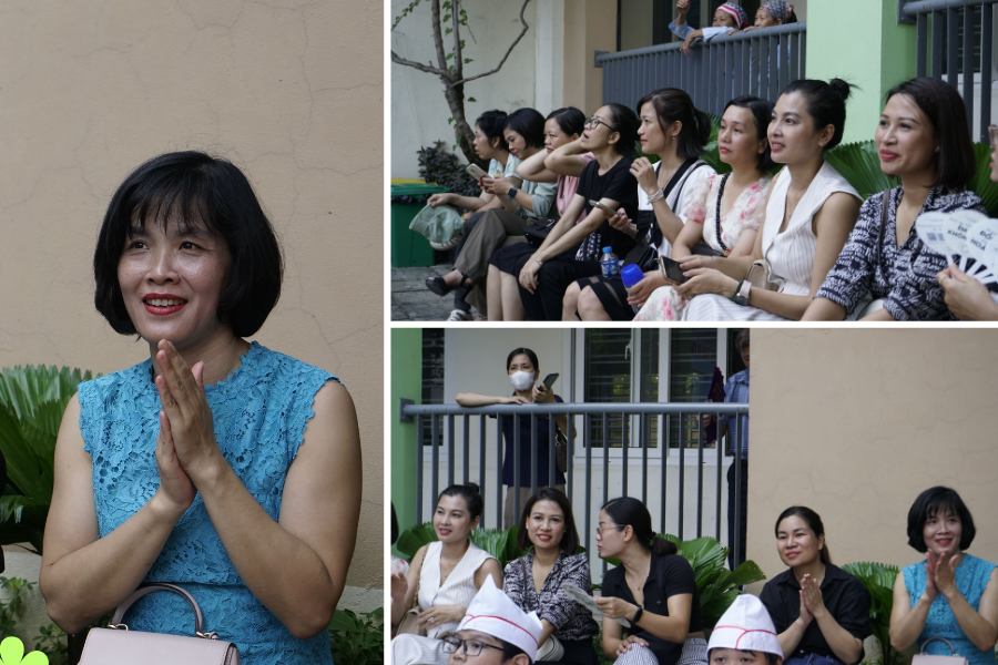 Những ánh mắt yêu thương của phụ huynh theo sát các con.