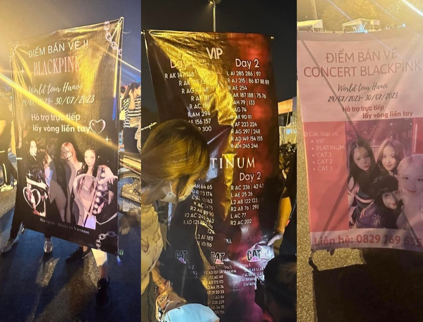 Nhiều banner được thiết kế tỉ mỉ đã xuất hiện gần địa điểm ra vào của sân vận động Mỹ Đình.