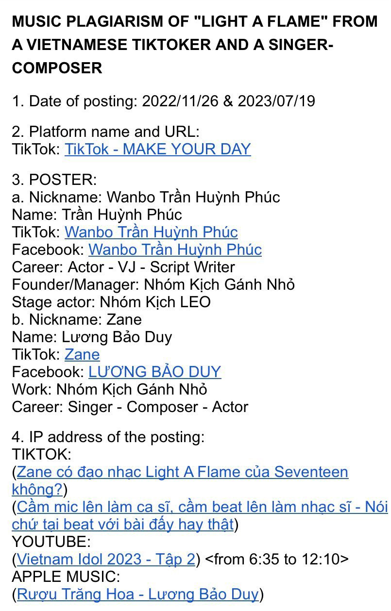 Mẫu thư được fan sử dụng để gửi lên Pledis. Mẫu thư được fan sử dụng để gửi lên Pledis.