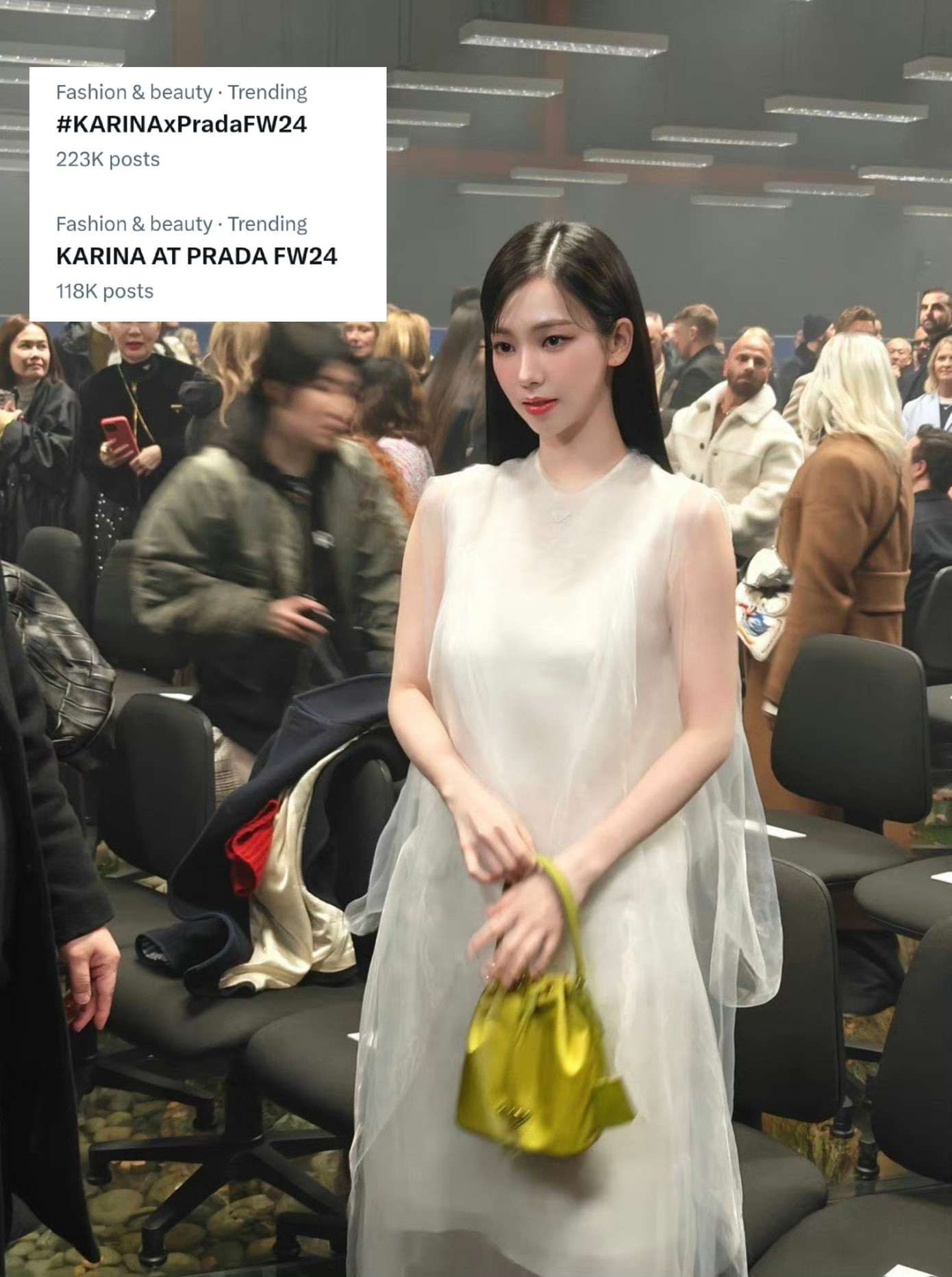 Chỉ sau vài giờ, các bài đăng về Karina vượt mốc hàng trăm nghìn lượt. Chỉ sau vài giờ, các bài đăng về Karina vượt mốc hàng trăm nghìn lượt.