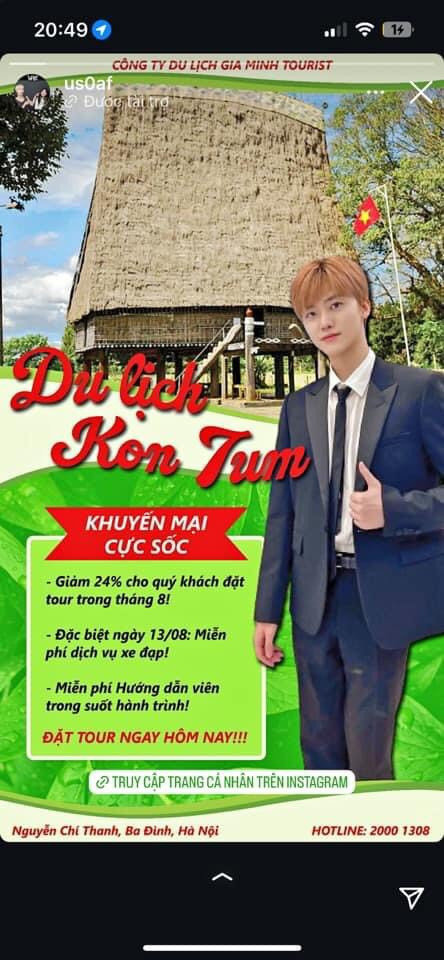 Fan cho Jaemin chạy quảng cáo du lịch Kon Tum. - Ảnh: us0af Fan cho Jaemin chạy quảng cáo du lịch Kon Tum. - Ảnh: us0af